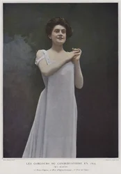 Mademoiselle Hatto, Pariisin konservatorion kilpailuissa palkittu laulaja, 1899 (värillinen kuva)