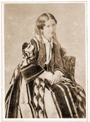 Muotokuva Elisabeth Felixistä nimeltä Mademoiselle Rachel vuonna 1851, ranskalainen tragedia (1821 - 1858)