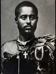 Muotokuva Ras Makosesta (1852-1906), kenraalista ja Hararin maakunnan kuvernööristä Etiopiassa.
