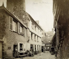 Hotelli ja Poulard Inn Mont-Saint-Michelin sisäänkäynnillä, 1800-luvun lopulla