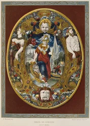 1500-luvun Limoges emali, kuvitus Henry Havardin Dictionnaire de lameublement et de la decoration, osa 2, levy 22, Paris, Maison Quantin, 1878