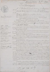 Toinen sopimusasiakirja, joka koskee La Comedie Humainea Honore de Balzacin (1799-1850) ja Hetzelin, Paulinin, Dubochetin ja kustantaja Charles Furnen välillä, 2. lokakuuta 1841