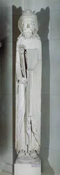 Kuningas, mahdollisesti Salomon, Notre-Dame de Corbeilin länsisivulta Essonnessa