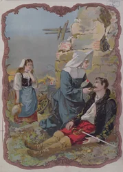 Sisar, joka auttoi loukkaantunutta sotilasta sodan aikana 1870, 1895