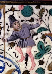 Squire. Petrarkan (Francesco Petrarca) ranskalainen käsikirjoitus 1200-luvulta. Kunnallinen Raamattu. Riministä.