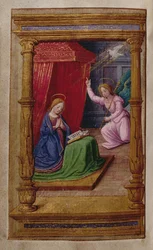 Lisää 35214 f.29v Annunciation, kirjasta Tuntikirja, Pariisi