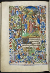 Lisää Ms 18850 f.221v, Hours of the Passion [Lauds]. Kristuksen pettäminen, kirjasta Book of Hours (The Bedford Hours) n. 1410-30 (mustetta, väriä ja kultaa perunakalvolla)