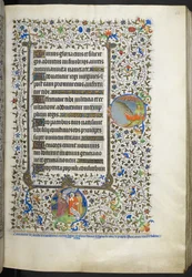 Lisää Ms 18850 f.42r Book of Hours (The Bedford Hours) n. 1410-30 (muste, väri ja kulta vellum)