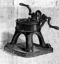 Maatalouskone: vääntäjä, joka on esillä vuoden 1860 maatalousnäyttelyssä Pariisissa. Kaiverrus "" Le Monde Illustré" -julkaisussa nro 168, 30. kesäkuuta
