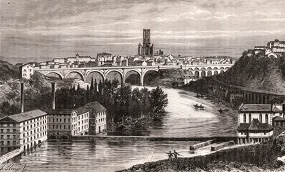 Albi - Languedoc-Roussillon-Midi-Pyrenee - kaiverrus V.A. Malt-Brownin kirjaan "La France illustrée: maantiede, historia, tilastohallinto". 1884