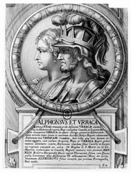 Alfonso I, Taistelija ja Urraca (kaiverrus)
