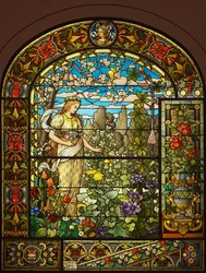 Kevään allegoria (lasimaalaus), nimetön, noin 1900