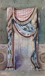 Sisustus verhosuunnittelulla, n. 1880