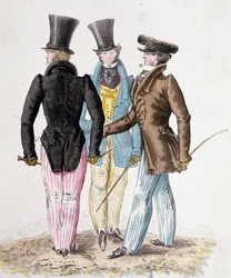 Anglomanit, miehet puku - litho