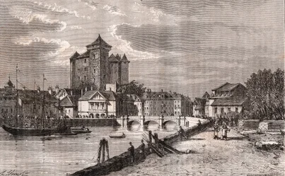 Annecy - Auvergne-Rhône-Alpes - kaiverrus V.A. Malt-Brownin kirjaan "La France illustrée: maantiede, historia, tilastohallinto". 1884