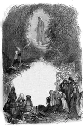 Neitsyt Marian ilmestyminen Bernadette Soubirousille (1844-1879) Lourdesin luolassa, Hautes Pyrenees (65)