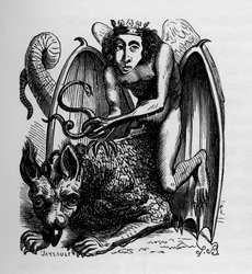 Astaroth - kuvitus Jacques Albin Simon Collin de Plancyn "Infernal Dictionarysta"