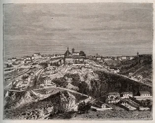 Avallon - Bourgogne-Franche-Comte - kaiverrus V.A. Malt-Brownin kirjaan "La France illustrée: maantiede, historia, tilastohallinto". 1884