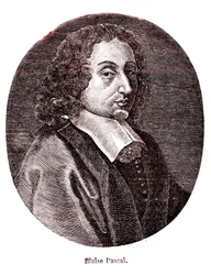 Blaise Pascal, ranskalainen matemaatikko, filosofi, fyysikko ja teologi. 1865 (kaiverrus)