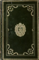 Kirjasidonta, jossa on Napoleon Bonaparten (1769-1821) vaakuna (vihreä nahka ja kulta)