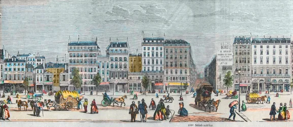 Boulevard Saint-Denis eteläpuoli - Rue Saint Martin - Kaiverrus "Tableau-de-Paris" Edmond Texier 1852