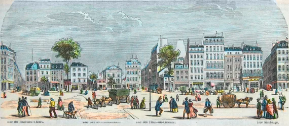Boulevard des Filles du Calvaire ja Boulevard du Temple - Rue Pont aux Choux - Rue des Filles-du-Calvaire - Rue Saintonge - Kaiverrus "Tableau-de-Paris" Edmond Texier 1852