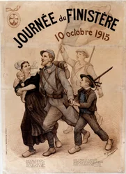 Breton sotilas ja hänen perheensä - juliste "Finistere Day" -tapahtumaan, 10. lokakuuta