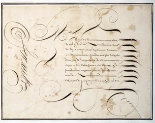 Kalligrafia: Louis Senaultin käsikirjoituskaavio taloudellisesta kierroksesta 1600-luvun jälkipuoliskolla