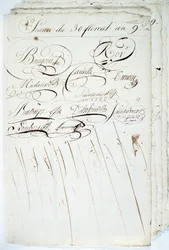 Kalligrafia: Academic Society of Writingin rekisterilehti, 30 Floreal an IX