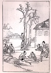 Kannibalismi Kiinassa, kiinalaisen piirroksen mukaan, 1870