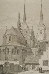 Katedraali 1850-luvulla, Roskilde, Tanska, Le Tour du Mondesta, julkaistu Pariisissa, 1860-luku