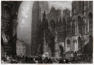 Rouenin katedraali. (kaiverrus, n. 1850)