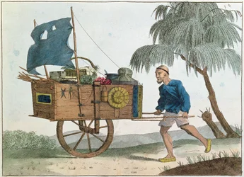Kiinalainen talonpoika kottikärryillä purjeiden alla, 1811