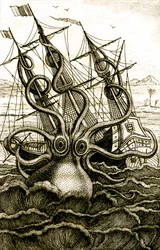 Kolossaalinen mustekala, noin 1802 (kaiverrus).