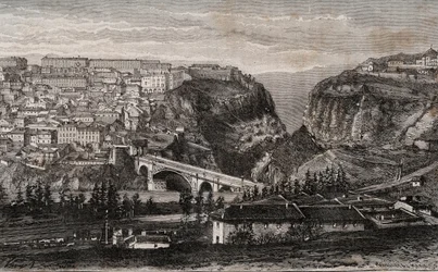 Constantine (Algeria) - kaiverrus "" La France illustree: maantiede, historia, tilastohallinto"" V.A. Maltaanruskea. 1884