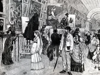 Kopioijat Louvren Grande Galeriessa, n. 1880