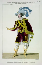 Puku Adolphe Nourritille (1802-39) Don Giovannin roolissa samannimisessä oopperassa, kaiverrus Maleuvre, painatus Hautecoeur-Martinet