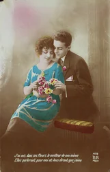 Pariskunta kukkien kanssa, 1910-20