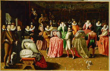 Hovitanssiaiset Palais du Louvressa Anne de Joyeusen herttuan häiden yhteydessä ...