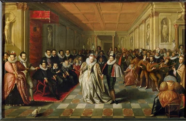 Hovitanssiaiset Palais du Louvressa Anne de Joyeusen herttuan häiden yhteydessä ...