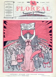 Floreal-lehden kansi, joka juhlii Ecoles Laiquesin neljäkymmentä vuotta Ranskassa, 2. heinäkuuta 1921
