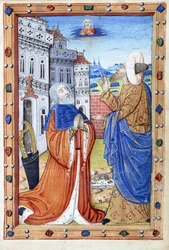 Daavid rukouksessa profeetta Natanin kanssa 1400-luvulla