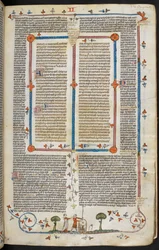 Gregory IX:n decretals Bernard of Parman kiilto ("Smithfield Decretals"), MS Royal MS 10 E IV, f.144r, n.1300-40 (muste pergamentilla)