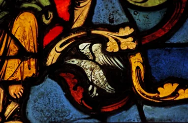 Kuvaa lintua Jesse-puussa, alun perin Varennes-Jarcyn kirkosta (alunperin Abbey de Gercystä?)