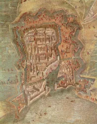 Yksityiskohta - Kardinaali Richelieun joukkojen La Rochellen piiritys vuosina 1627-1668 (öljy kankaalle)