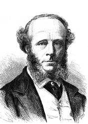 Edward Orange Wildman WITEHOUSE (1816-1890), englantilainen sähköinsinööri transatlanttisen lennätinkaapelissa. Kaiverrus 1868