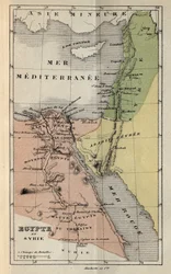 Egypti ja Syyria 1800-luvulla - Victor Duruyn (1811-1894) kaiverrus "Histoire de France" -kirjoitukseen - 1882