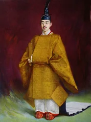 Keisari Hirohito (1901-1989) kruunajaisasussa, 1928