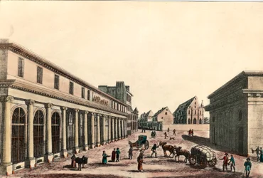 Ulkokuva Pariisin lääketieteellisestä koulusta konsulaatin alla (1799-1804). Kaiverrus 1800-luvulta. Yksityinen kokoelma.