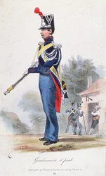 Jalkasandarmi, kaiverrus konna, n. 1830